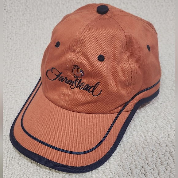 Farmstead Meadowlands Golf‎ Pro Series Hat CAP. Orange W Navy Trim. - Picture 1 of 6